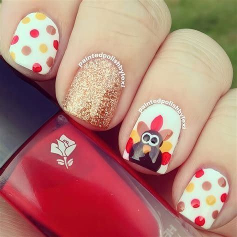 Glitter Turkey Nail Design