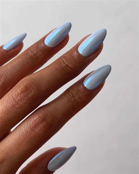 Icy Blue Pastel Nails