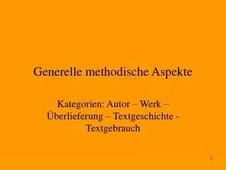 Methodische Aspekte
