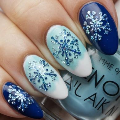 Wine and Snowflake Nail Art