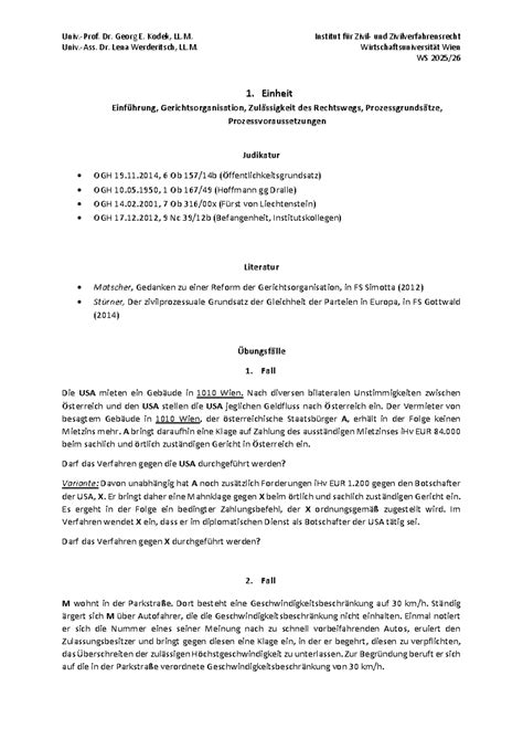 Zivilrechtliche Verfahren