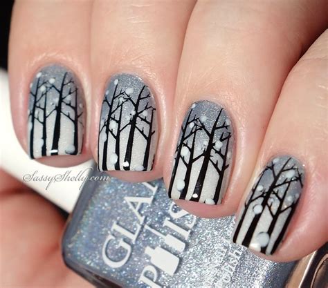 Frozen Forest Nail Art