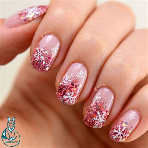 Glittering Snowflakes Nail Art