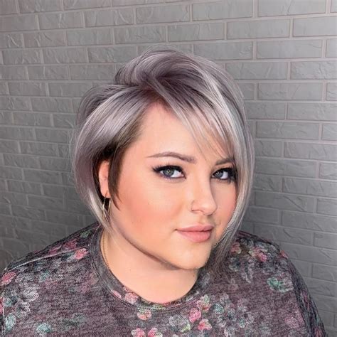 Grey Asymmetrical Bob