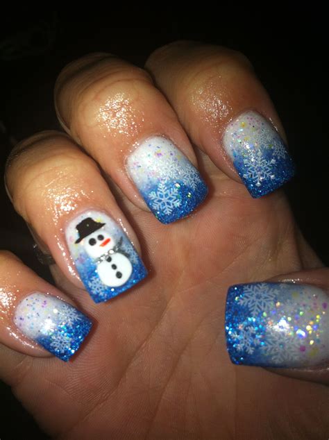 Snowy Village Nails